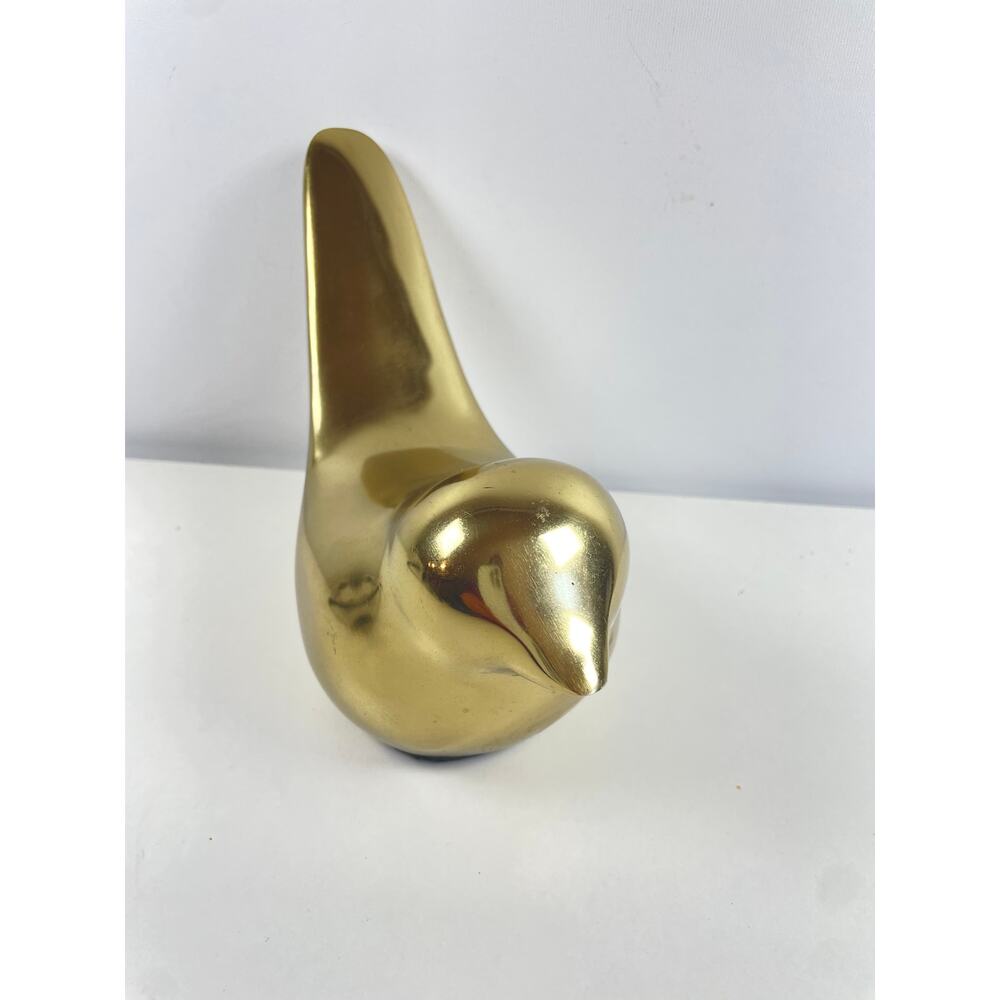 Vintage Gold Brass Metal Decorative Bird Made in India 8"x5" - Picture 3 of 4